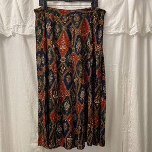 Orvis Boho Maxie Cotton Multi Color Maxi Skirt Women Size 18